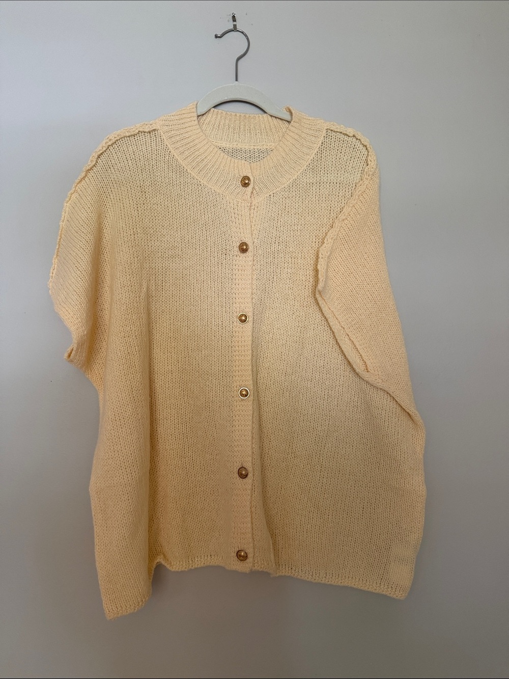 Cream Button-Front Women's Sweater